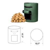 Soldes Exceptionnelles : Sacs de Culture en Feutre Non Tissé Respirants et Écologiques, Capacité 18L, Couleur Verte, Idéaux pour Légumes de Terrasse
