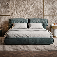 Ensemble de chambre à coucher moderne et minimaliste, mobilier de villa, lit design taille King ou Queen, cadre de lit taille King, minimaliste
