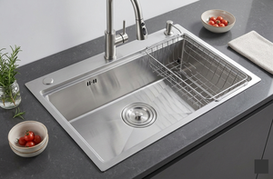 Évier de cuisine en acier inoxydable 304 fait main, très demandé, avec organisateur intégré pour cuisines commerciales et domestiques - Product Image 4