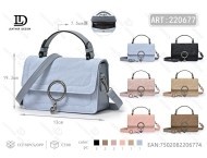 Borsa a Mano da Donna con Chiusura a Scatto in Pelle Sintetica Saffiano, Tracolla Rimovibile, Manico Rotondo, Capacità 2-2,9L - Product Image 1