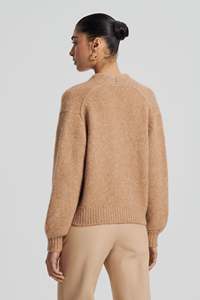 Cárdigan Corto de Punto Personalizado para Mujer, con Hombros Caídos, Cuello en V Profundo, Suéter de Mohair, Cárdigan de Punto con Mezcla de Alpaca - Product Image 5