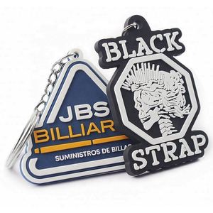 Custom Printed Logo PVC Embossed Keychain 2D Rubber Keychain Soft PVC Rubber <b>Keyring</b> - Product Image 3