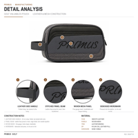 Pochette d'accessoires de golf PRIMUS GOLF en toile et PU, avec empiècements bimatières, impression de logo personnalisée, sac de golf portable à main