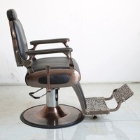 Fauteuil de Barbier Rétro Hydraulique Réglable pour Salon, Chaise Inclinable pour Coiffure, Rasage et Soins du Visage, Mobilier de Barbier Professionnel
