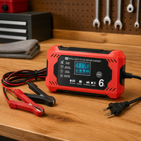 Chargeur de batterie universel NOVUS NCB002 pour moto/voiture 12V 6A intelligent et automatique, sans entretien, pour batteries au plomb à décharge profonde 2