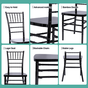 Silla de Comedor Moderna Apilable y Resistente de Plástico PP Blanco para Banquetes, Hoteles, Bodas, Eventos al Aire Libre, Estilo Tiffany Chiavari - Product Image 4