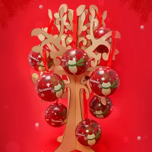 Caixa de doces para árvore de natal, decoração de bolas de natal, caixa de presente para doces