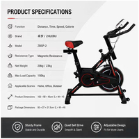 Vélo d'appartement silencieux à transmission par courroie avec écran LCD, capacité de 150 kg, résistance magnétique réglable, guidon et siège de haute qualité