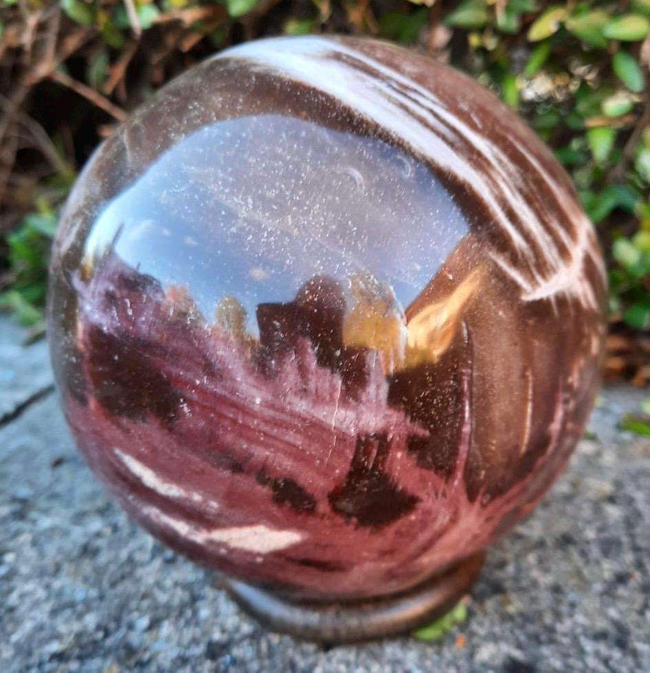 Fossilized Wood Sphere