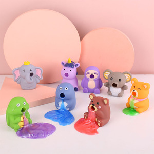 Divertidos monstruos de slime con forma de animales, juguetes antiestrés con lengua fuera para niños, adultos y bebés, juguetes de rebote lento. - Product Image 2