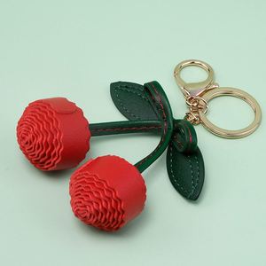 Keychain <b>Bag</b> <b>Charm</b> Cute Pu Leather Pendant for Purse Handbag Cherry <b>Charms</b> Accessories Gifts - Product Image 4