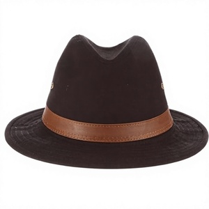 Unisex Wool Fedora <b>Hat</b> Brown Leather <b>Band</b> Casual Four Seasons Adult 56-58CM - Product Image 1