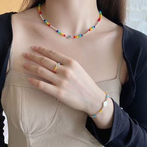 Dylam Fashion Vocation 925 Sterling Silver Fine Jewelry Beaded <b>Rainbow</b> Daisy Natural Stone Women <b>Bracelet</b> Necklaces - Product Image 6