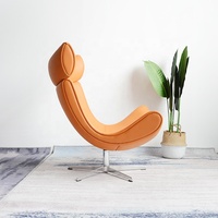 Le salon en cuir décontracté moderne est confortable canapé accent chaise luxe Rotation canapé chaises hall canapé chaise