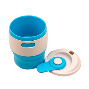 Gobelet pliable de voyage en silicone de qualité alimentaire PP 350 ml, tasse à thé et à café pliable en silicone avec logo personnalisé - Product Image 1