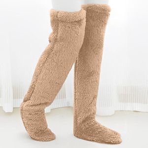 Soild Color Man Woman Warm <strong>Leg</strong> Warm Plush Long Tube Exposed Fuzzy <strong>Leg</strong> <strong>Warmer</strong> Stocking Sleeping Socks - Product Image 1