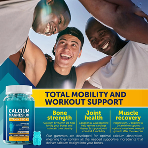 Gummies de <span class=keywords><strong>calcium</strong></span> à base de plantes du fabricant OEM, soutien à la solidité osseuse avec vitamines D3, K2 et magnésium - Product Image 5