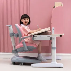 높이 조절 가능한 어린이 스마트 안티 혹등 의자 홈 가구 인체 공학적 어린이 바퀴 학습 의자