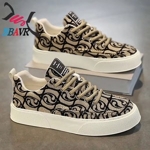 Zapatos de Lona para Hombre, Estampados y Bordados, Estilo Deportivo, Superficie de Tela, Suela Gruesa, Zapatos Casuales de Moda - Product Image 2