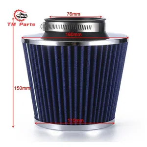 3 "76mm Performance High Flow Cold Air Intake Filter Cone Replacement Dry Filter Car Air Filter Universal