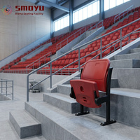 Banc de tribune pliant en aluminium, résistant à la corrosion, durable, à double paroi creuse, avec double ressort, taille adulte, pour usage public