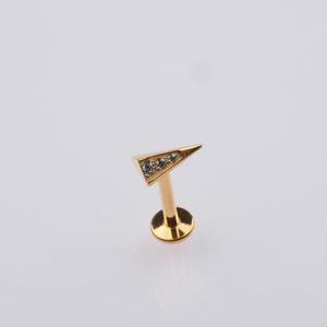 <span class=keywords><strong>Labret</strong></span> Triangle en Titane F136 : Plaqué Or PVD, Boucle d'Oreille à Dos Plat Fileté Internement, Bijou de <span class=keywords><strong>Piercing</strong></span> de Haute Qualité - Product Image 5
