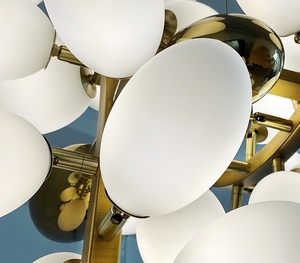 Candelabro de sala de estar moderno, luz de techo, lámpara de araña grande de cristal de uva para hotel - Product Image 5