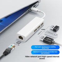 Adaptateur réseau USB 2.0 Type-C avec pilotes, carte réseau filaire 10/100 Mbps externe en stock