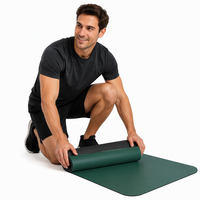Tapis de yoga en caoutchouc naturel vert foncé avec logo personnalisé, antidérapant, écologique, 4 mm 5 mm, tapis de fitness rectangulaire