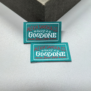 Étiquette tissée personnalisée en satin de coton thermocollante, patch personnalisé, étiquettes tissées personnalisées avec support adhésif <span class=keywords><strong>pour</strong></span> vêtements - Product Image 6