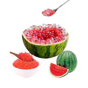 Perles de boba éclatantes aromatisées à la pastèque de qualité supérieure avec sucre pour garniture de bubble tea, sac de gros pour boissons de haute qualité - Product Image 1
