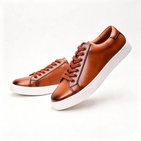 Chaussures décontractées en cuir véritable pour hommes, style urbain, baskets plates pour jeunes hommes