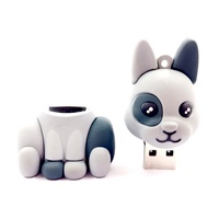Pen drive de PVC suave con diseño personalizado, Pendrive en forma de conejo 2D 3D, unidad Flash usb para USB 2,0 3,0