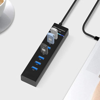 Hub USB 3.0 de 7 Puertos, Super Velocidad, Transferencia de Datos de 5 Gbps, con Cable de 0.3 m para Computadora Portátil, PC, Impresora, Escáner, Disco Duro Externo, en Existencia