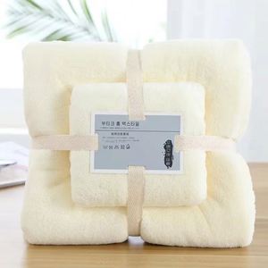 Juego de Toallas Faciales y de Baño de Felpa de Coral de Alta Densidad, 2 en 1, Súper Absorbentes, Suaves, para Regalo, Venta al Por Mayor OEM - Product Image 6