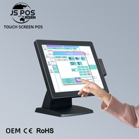 Système de point de vente (PDV) 1803C avec écran tactile capacitif plat de 15 pouces, entièrement en alliage d'aluminium noir, Windows