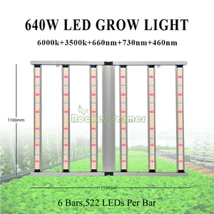 CE Super luminoso alto PPFD Samsung commerciale 6 bar 640W oscuramento pianta che cresce 600W 800W spettro completo LED coltiva luce Indoor