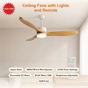 Ventilateur de plafond 52 pouces à 3 pales ABS avec lumière LED dimmable 3 CCT, télécommande et minuterie 1/2/4H pour chambre à coucher - Product Image 2