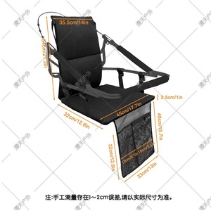 Foldable Outdoor Chair <b>Cushion</b> Black Oxford Mesh Garden Seat Pad <b>Rectangular</b> Minimalist Design - Product Image 5