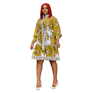 2021 nuova moda manica di foglia di loto stretta con stampa fasciatura abito da lavoro abiti lunghi da notte <span class=keywords><strong>abbigliamento</strong></span> <span class=keywords><strong>donna</strong></span> - Product Image 6