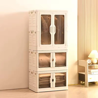 8011 bacs de rangement pliables de grande capacité chambre à coucher boîte de rangement pliable en plastique avec double porte