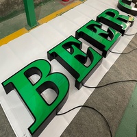 Enseignes lumineuses 3D personnalisées en acrylique pour l'extérieur, lettres en relief éclairées par l'avant pour la publicité des magasins