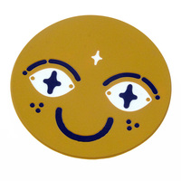 Tasse ronde en verre et en caoutchouc personnalisé, motif dessin animé, pour hôtel, dessous de verre en pvc souple, avec logo et époxy, Offre Spéciale pièces