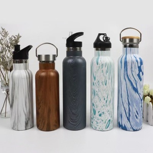 <span class=keywords><strong>Bouteille</strong></span> d'eau à Double paroi noire en acier inoxydable, isolée sous vide, gourde de sport personnalisée avec couvercle flexible, 20oz, vente en gros - Product Image 5