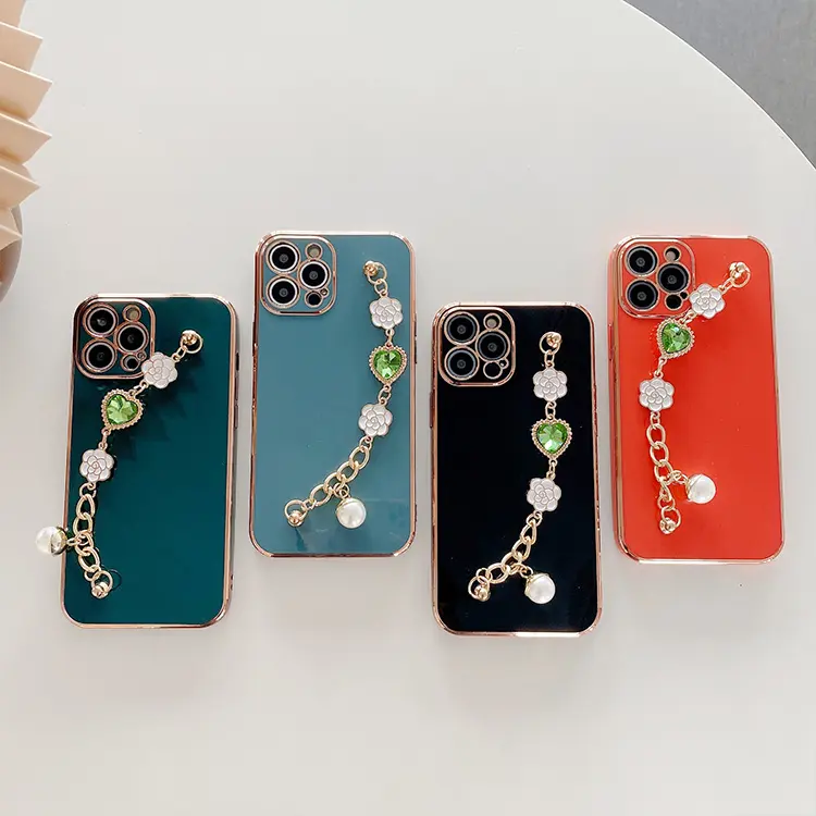 Fundas para celulares chinos phone case hanging chain strap for iphone 13 pro max 360 full cover phone case 12 11 XR XS MAX