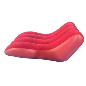 Ergonomic Wave <b>Inflatable</b> <b>Sofa</b> Flocked PVC Outdoor Lounge Chair with Built-in Pump Waterproof Portable for Camping Beach - Product Image 2