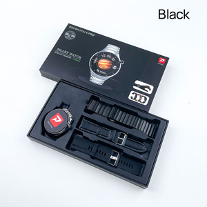 Montre intelligente D25 Watch 4 <span class=keywords><strong>Pro</strong></span> avec bracelet en acier inoxydable, cuir, caoutchouc, forme ronde, charge sans fil, fonction de réponse aux appels, calendrier - Product Image 1