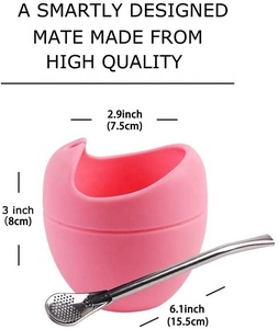 Kit de taza de silicona para <span class=keywords><strong>Mate</strong></span> con bombilla de acero inoxidable y soporte para taza de <span class=keywords><strong>Mate</strong></span>/8 oz - Product Image 2