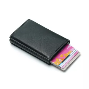 RU dompet dan dompet kulit kustom desain terbaru dompet Slot uang kecil RFID dompet koin kartu telepon pendek pria Retro
