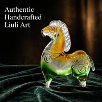 Statue de cheval en verre cristal 15x19cm 2kg Décoration de bureau à domicile Cadeau d'affaires Ornement Feng Shui Vente en gros